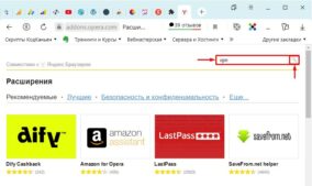 Как найти расширение с функцией VPN